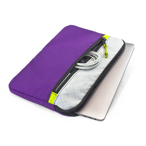 Ally - Laptop Case, 15 inch - Recycled Purple, Light Grey, Lime - Flowfold