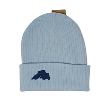 Load image into Gallery viewer, Light Blue - Lake Superior Embroidered Knit Beanie