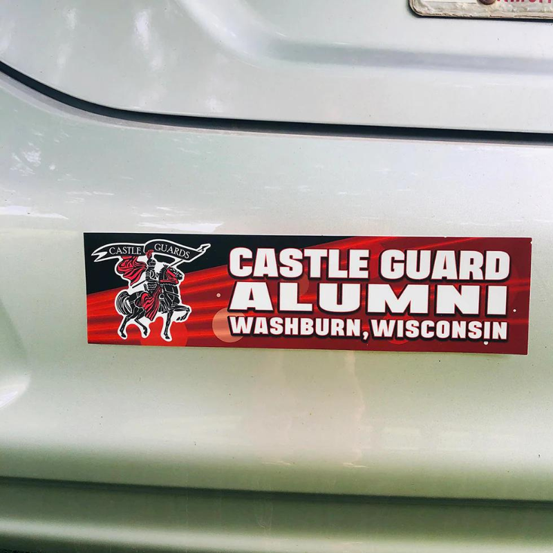 Castle Guards Alumni Washburn Wisconsin Bumper Sticker - School Donation Giveback