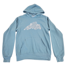 Load image into Gallery viewer, Evoke the sense of peace, wonder &amp; inspiration of Lake Superior.  Beautifully Hand Screen Printed by Wisconsin Artist, Three Sister Studio Super Soft Pull-Over Hoodie Sweatshirt Eco-Friendly Water Based Ink Cozy, Sponge Fleece Unisex Fit