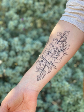 Rose Blossom Temporary Tattoo: 1-Pack