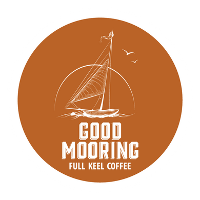 Coffee to Keep You Grounded  Full Keel Coffee Printed and shipped with care from the U.S.A.  High quality and durable vinyl, indoor and outdoor use Waterproof and weatherproof Size: 3