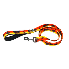 Load image into Gallery viewer, AdventureUs Dog Leash Orange Tropical State of Mind- We all need reminders to stay in that beach vacay mindset, and this dog leash is the perfect one.  Turn an evening stroll with your furry friend into watching a beautiful sunset while listening to the waves and wind in the palms.