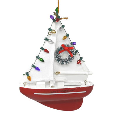 Reminisce about your Northwoods life with this beautiful holiday ornament. Perfect souvenir from your Lake Superior adventures in iconic Apostle Islands, Bayfield, Washburn, and Ashland areas. Festive sailboat Size: 4.5