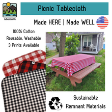 Load image into Gallery viewer, Red Gingham Tablecloth | 100% Cotton | 60&quot; x 90&quot; | USA Made