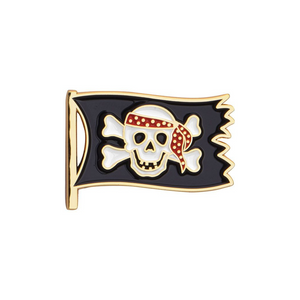 Perfect for adding a little flair to jacket, hats, backpacks, or lapels. Pirate Skull Flag Enamel Pin - Cape Shore
