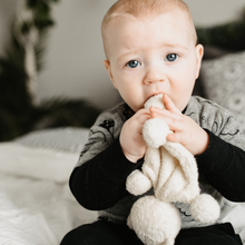 Load image into Gallery viewer, This soft and cuddly organic cotton teething bear makes the perfect new baby gift.