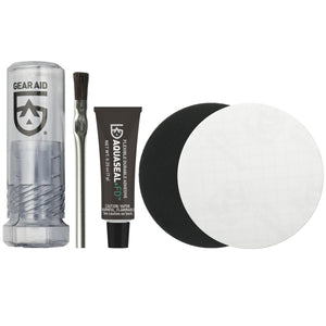 Need to make a quick repair? Use the Aquaseal FD Repair Kit to permanently fix torn waders, seal a drysuit leak, or patch an inflatable. A trusted patch kit that packs away in a lightweight container, it’s compact and ideal for fixing all types of neoprene, vinyl, nylon, and GORE-TEX® fabric items. The kit includes the necessary tools to make a permanent repair at home or a quick repair in the field, including: Aquaseal FD adhesive (0.25 oz), two 3” Tenacious Tape round patches, a brush and instructions.