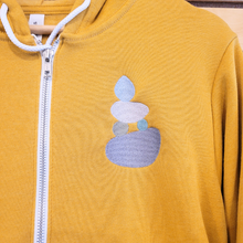 Load image into Gallery viewer, Cairns Stacked Stones Sweatshirt - Zip Up Hoodie - Mustard - AdventureUs