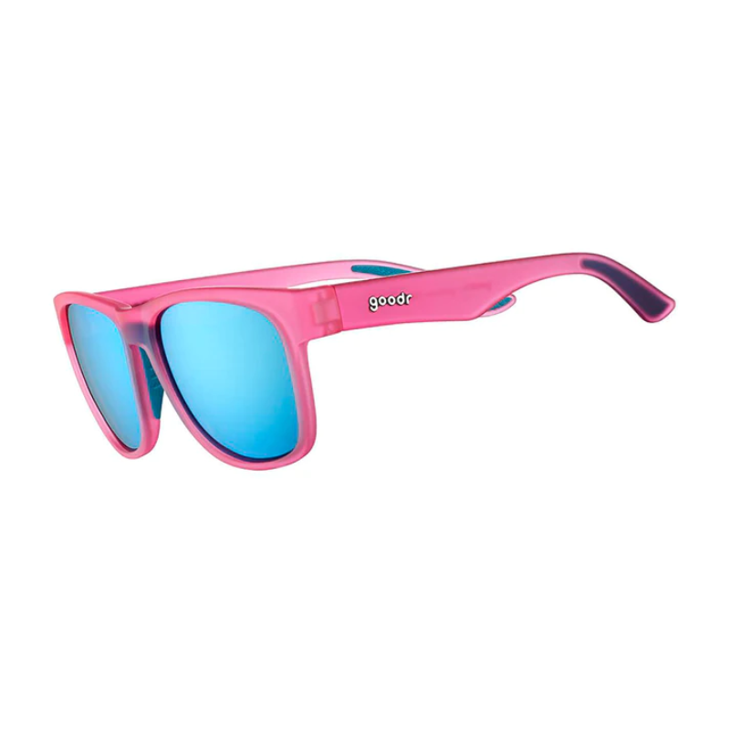 Goodr Sunglasses- Wide- Do You Even Pistol, Flamingo?