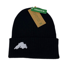 Load image into Gallery viewer, Black - Lake Superior Embroidered Knit Beanie