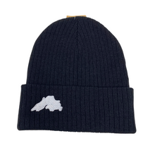 Load image into Gallery viewer, Black - Lake Superior Embroidered Knit Beanie