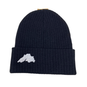 Black - Lake Superior Embroidered Knit Beanie