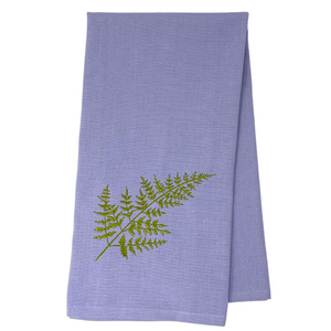 One 28" x 20" towel 5" x 5" design of&nbsp;a fern Embroidered in Washburn, WI, USA