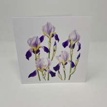 Load image into Gallery viewer, Purple Irises Watercolor Card - Patti Corning