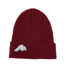 Load image into Gallery viewer, Burgundy - Lake Superior Embroidered Knit Beanie