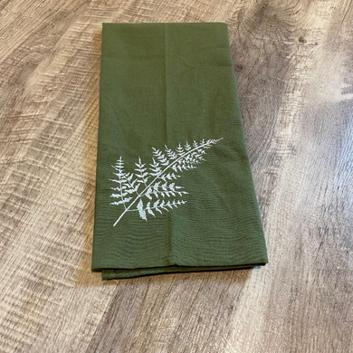 Fern Embroidered Tea Towel