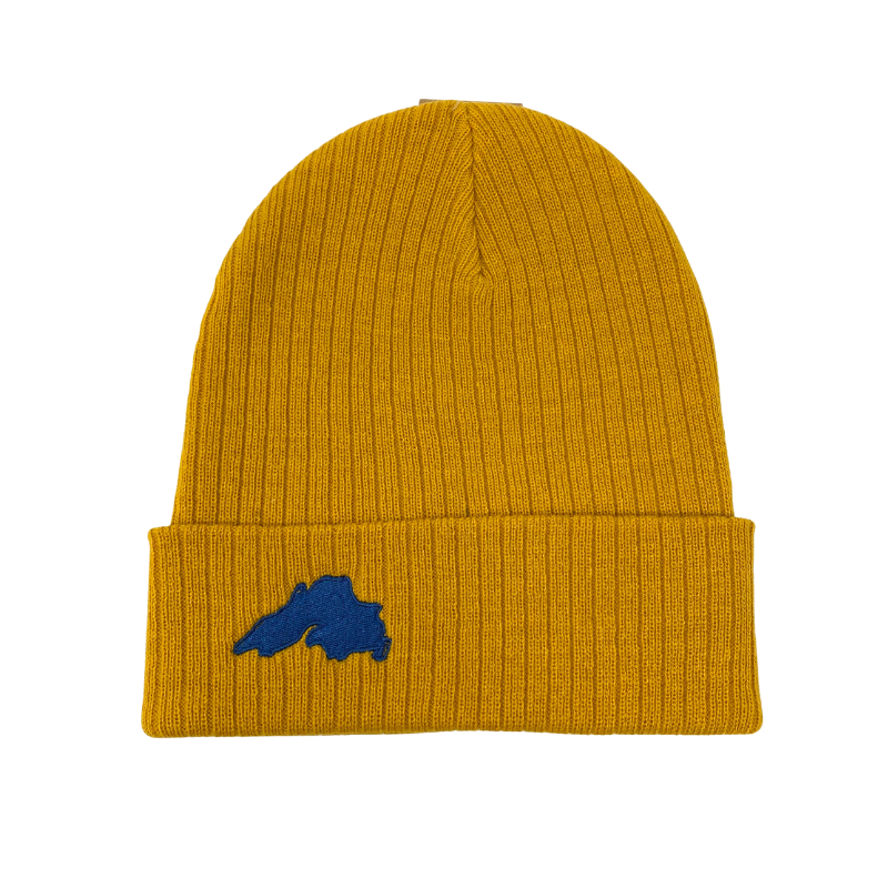 Mustard - Lake Superior Embroidered Knit Beanie