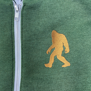 Bigfoot Sweatshirt - Zip Up Hoodie - Heather Forest - AdventureUs
