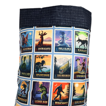 Load image into Gallery viewer, Brighten up your favorite sleep space with a beautiful, soft pillowcase.  This pillowcase is perfect for the National Parks enthusiast in your life.  Standard Size measures 30&quot; x 20&quot; Washing Instructions: Machine Wash Cold/Tumble Dry Low Features National Parks signs print on cuff and cryptozoology print on body