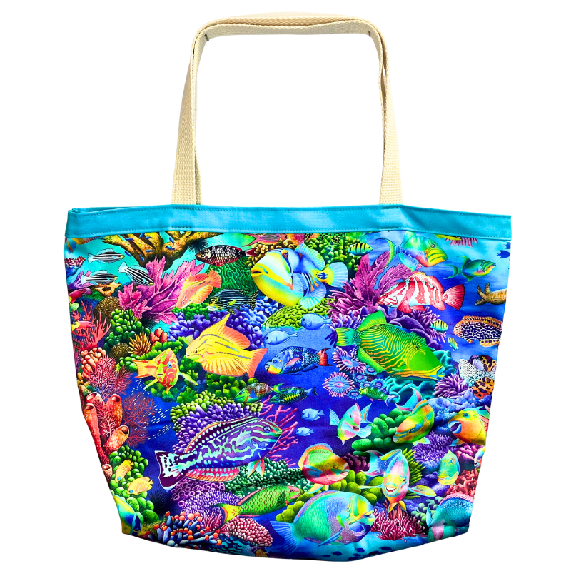 Coral Reef - Market Tote - 100% Cotton - USA Made
