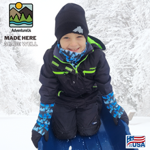 Load image into Gallery viewer, Look good and protect your neck and face from the cold and wind with a Neck Gaiter made in the USA by AdventureUs in Washburn Wisconsin.  Made with high quality, pill-resistant Polartec® 200 Series fleece to keep adults and children warm and dry during cold weather and winter adventures. Neck warmers are a must-have addition to your cold weather layers.