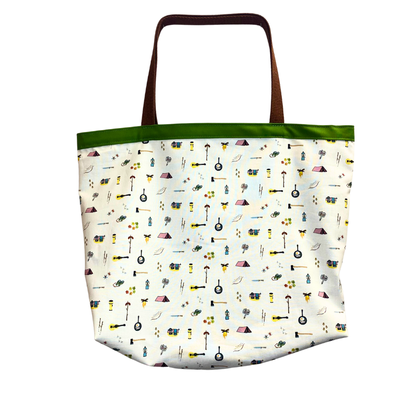 Gone Camping - Market Tote - 100% Cotton - USA Made