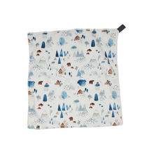 Load image into Gallery viewer, Our Baby Snuggle Blanket is handcrafted in Wisconsin, USA from the softest minky fabric, creating a luxuriously, double-layered comfort lovey that will soothe even the fussiest baby. A truly special item, perfect for snuggling and gifting.  Lux micro minky in a compact size for snuggles on the go.  Add it to your diaper bag for easy soothing on all of your adventures. Polyester tag loop is perfect for securing to car seats and stroller as well as an additional sensory experience
