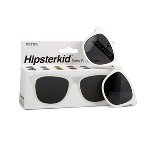Hipster Kid Sunglasses in White are polarized, 100% UVA/UVB protection and durable for all of your adventures.