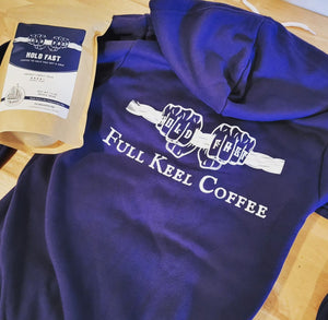 Hold Fast Sweatshirt - Full Keep Coffee - Navy Zip Up Hoodie