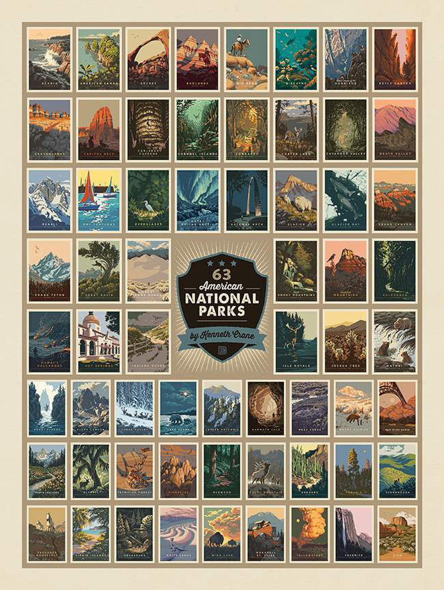 American National Parks Fabric Panel - Raw Edges