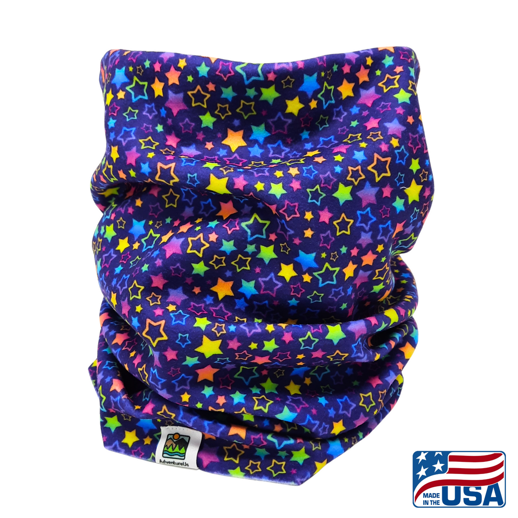 Look good and protect your neck and face from the cold and wind with a Neck Gaiter made in the USA by AdventureUs in Washburn Wisconsin. Made with high quality, pill-resistant Polartec® 200 Series fleece to keep adults and children warm and dry during cold weather and winter adventures. Neck warmers are a must-have addition to your cold weather layers.