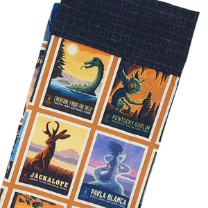 Brighten up your favorite sleep space with a beautiful, soft pillowcase.  This pillowcase is perfect for the National Parks enthusiast in your life.  Standard Size measures 30" x 20" Washing Instructions: Machine Wash Cold/Tumble Dry Low Features National Parks signs print on cuff and cryptozoology print on body