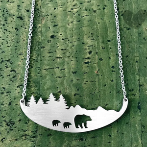 Three Bears Stainless Steel Necklace