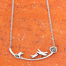 Load image into Gallery viewer, Dragonfly Stainless Steel Necklace