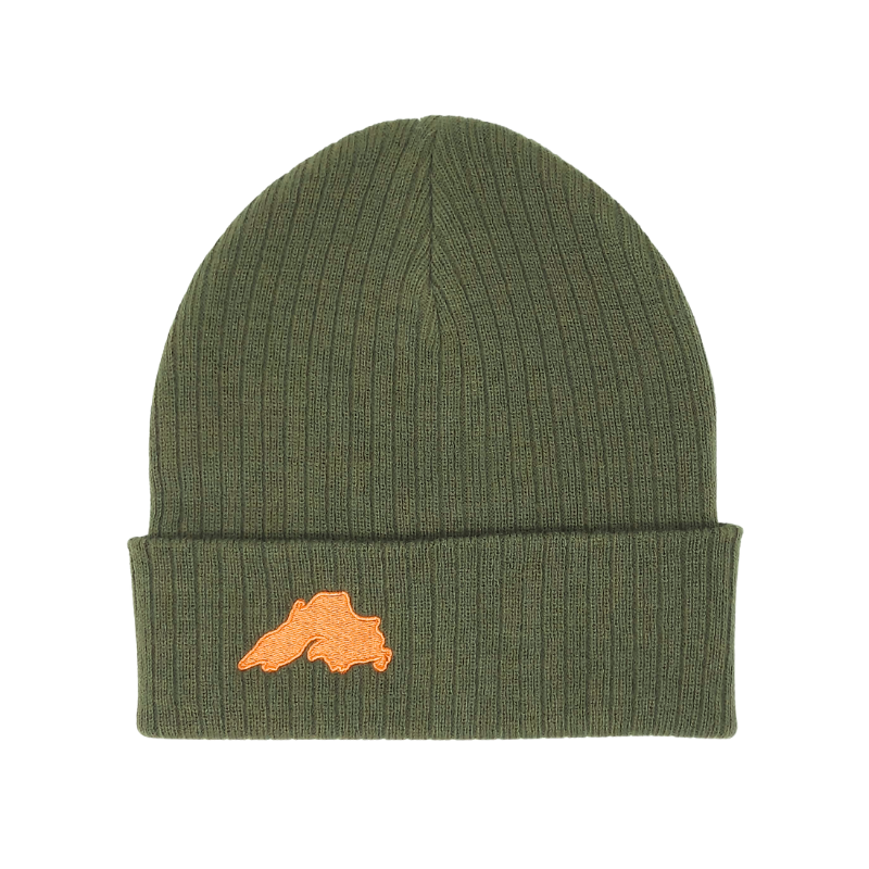 Moss Green - Lake Superior Embroidered Knit Beanie