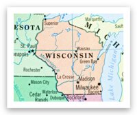 Tiny Wisconsin Map Sticker