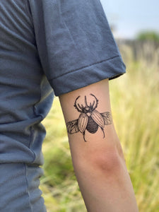 Rhinoceros Beetle Temporary Tattoo
