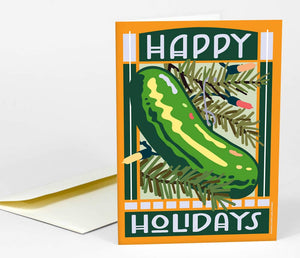 Happy Holidays Pickle Greeting Card
