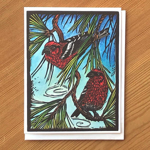 Crossbills - Touching Life Greeting Note Card