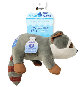 Clean Earth plush toys are made from 100% recycled plastic water bottles.  Measures 10" x 6" x 4" Floats Built-in squeaker Durable construction plush Recyclable Materials: 100% RPET (Recycled Polyester/PET Plastic)
