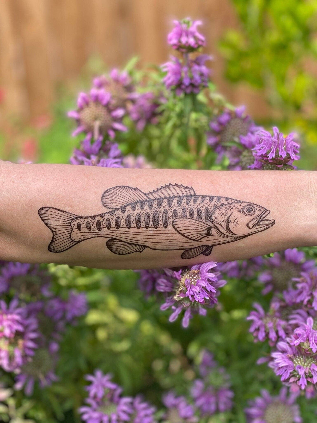 Bass Fish Temporary Tattoo
