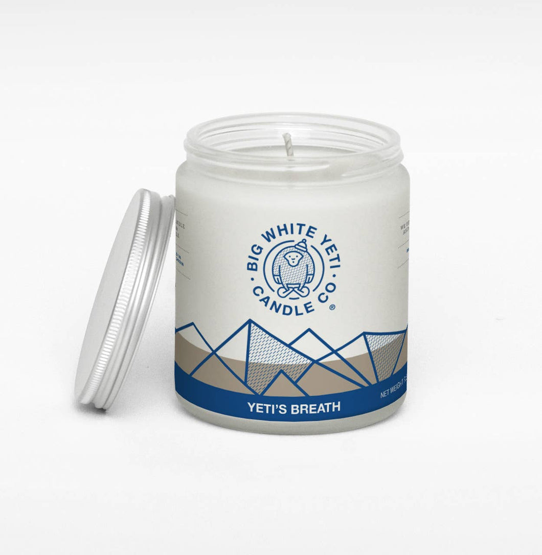 Yeti's Breath Soy Candle - 8oz frosted glass jar