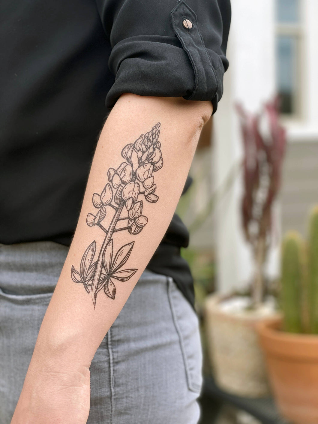 Gorgeous Temporary Lupine Tattoo. Northing is more beautiful than the sprawling purple lupines of spring.