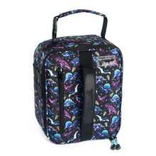 Load image into Gallery viewer, This is one awesome lunch box!   Measures 10.25&quot; tall x 8.25 wide x 5.25&quot; deep Front zipper pocket, inside mesh zipper pocket Thick foam core insulation that will help keep your food cold or warm. Side webbing for easy water bottle holder attachment or for clipping keys, etc. Made from recycled plastic, this water resistant polyester wipes clean easily.