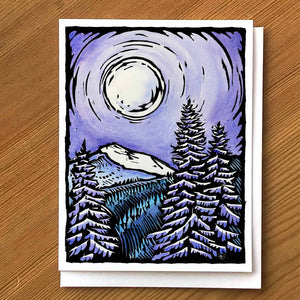 Illumination - Moonset at Dawn Greeting Note Card
