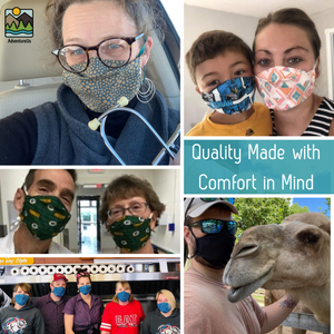 AdventureUs Midwest Made Premium Face Masks are designed for all-day comfort and sized for the whole family.