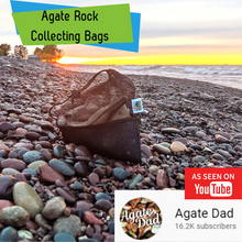 Load image into Gallery viewer, AdventureUs Agate Rock Collecting Bags seen on YouTube by Duluth Minnesota&#39;s Agate Dad.