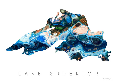 Lake Superior Hydro Drip Greeting Card - Agate Colorway