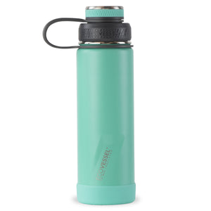 This vacuum insulated bottle will keep your drink hot or cold all day long.  Keeps contents cold up to 60 hours/Hot up to 12 hours Removable strainer for tea, fruit, and ice Wide mouth for easy filling Smaller, soft silicone spout for comfortable sipping 20 oz capacity 3 inch diameter fits in cup holders Brand: EcoVessel Style: Boulder